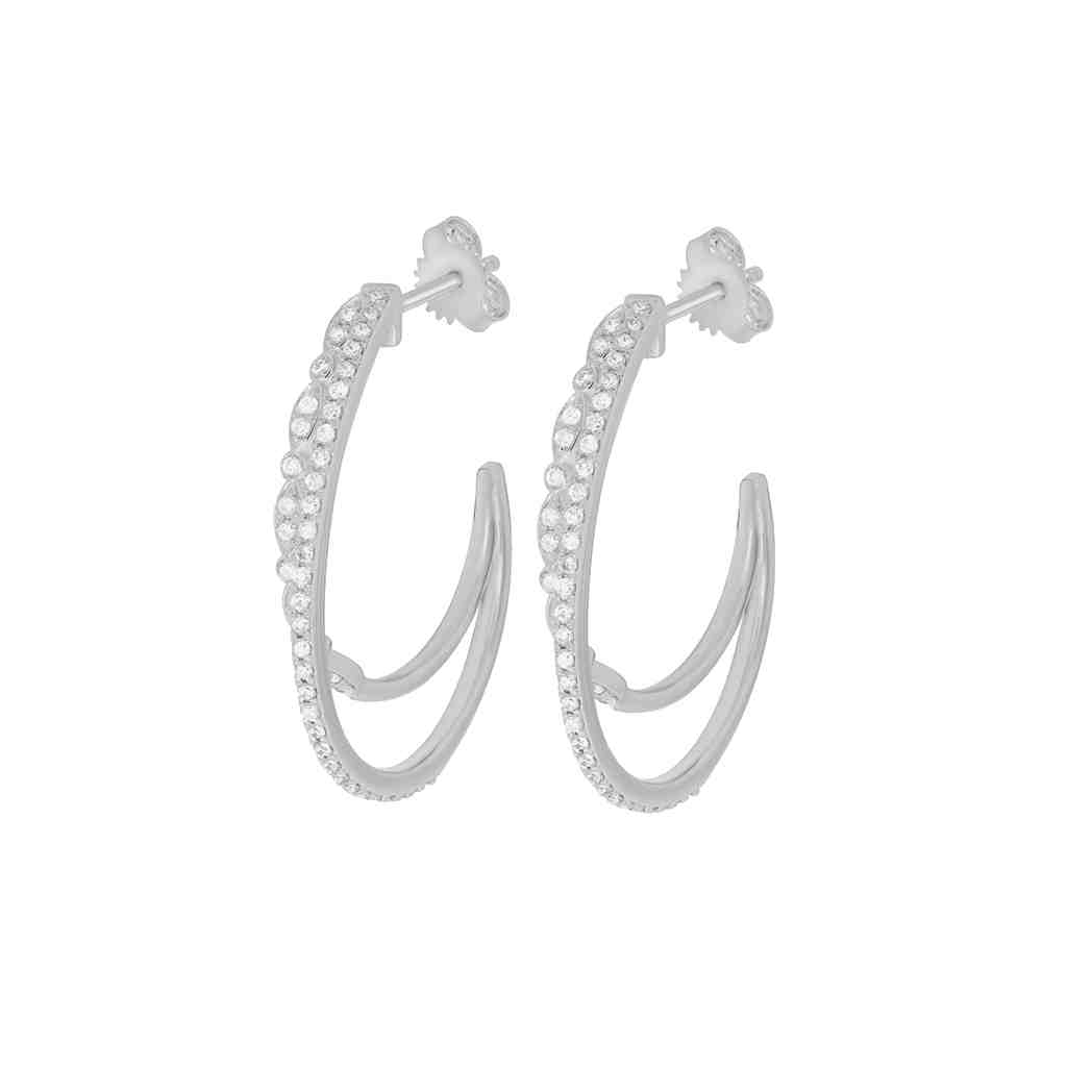 Sterling Earrings Cuff Channel Earring ER21647A